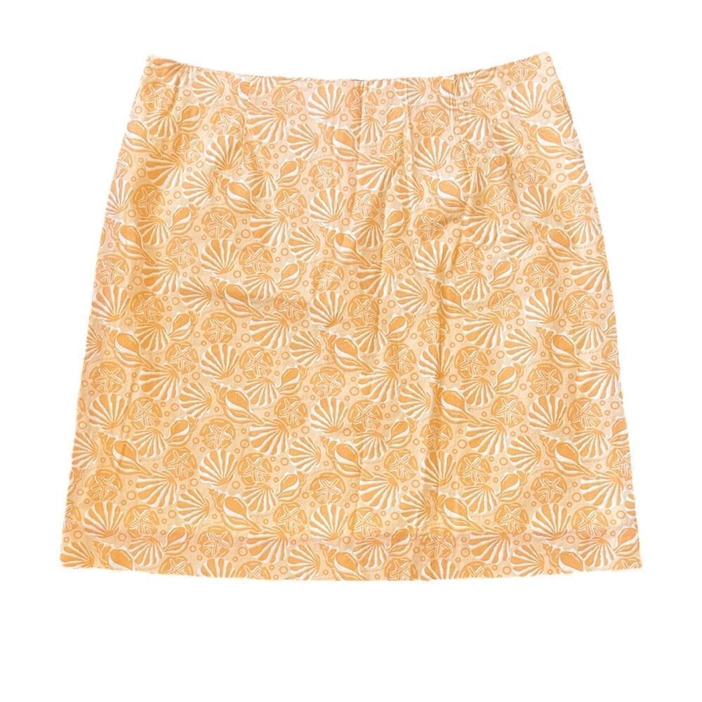 Vineyard Vines Seashell Pattern Skirt in Peach & White Size 6